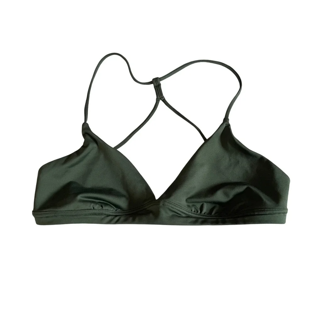 Victoria's Secret Sport Forest Green Racerback Triangle Bralette Size Medium